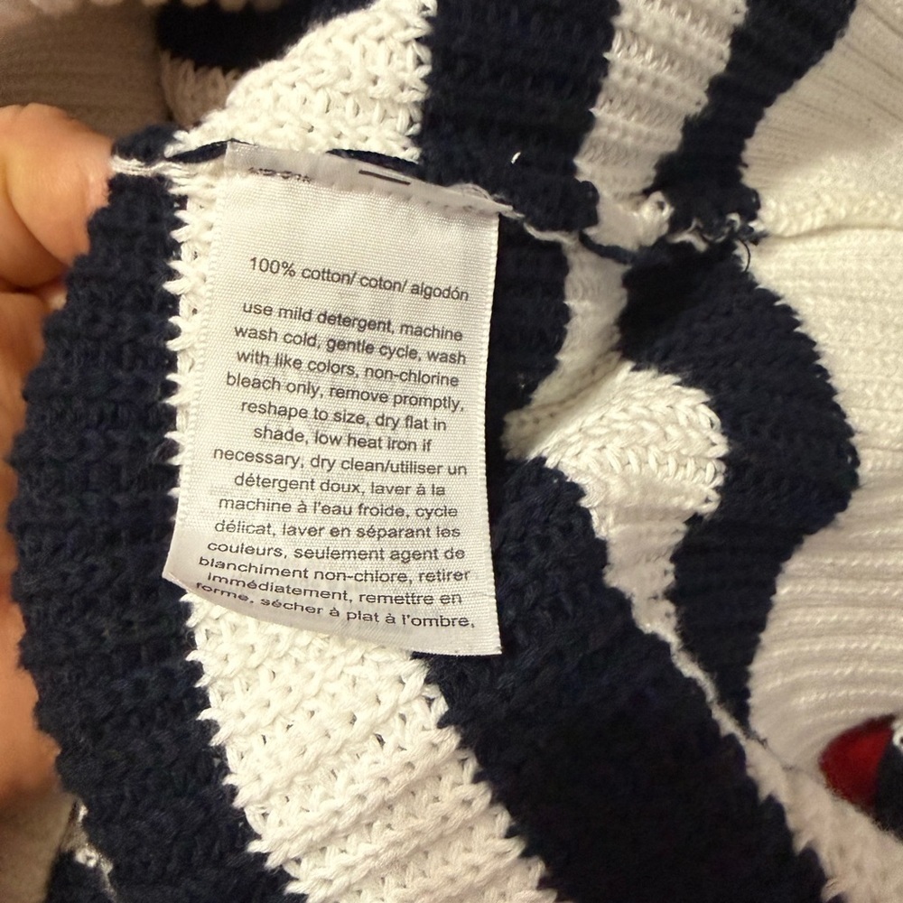 Tommy Hilfiger Navy and White Knit Top - Picture 4 of 4
